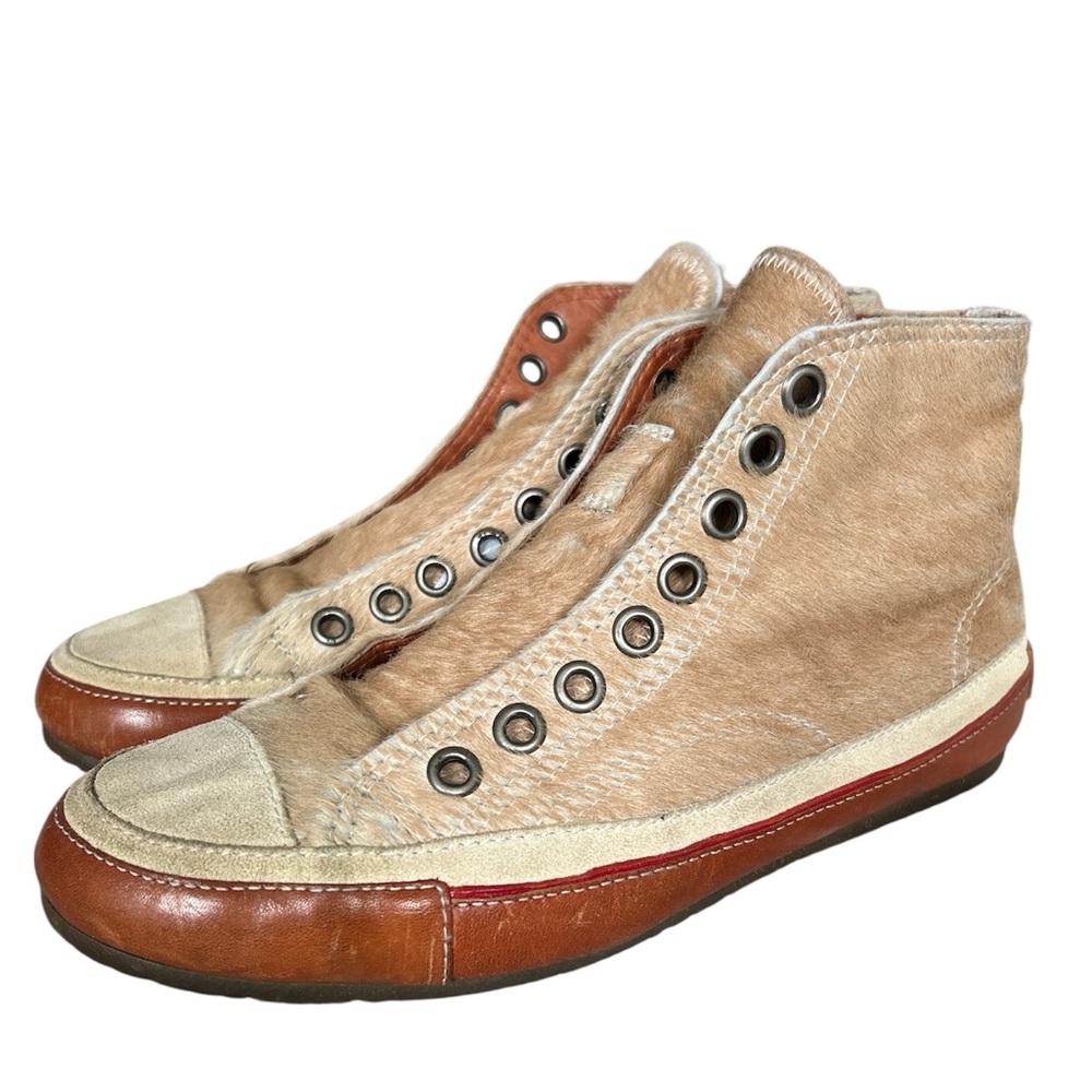 Dries Van Noten leather calf hair sneakers